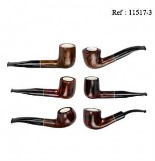 Pipes Jean Claude Bi-Color acrylique,coffret de 6 assorties avec étui