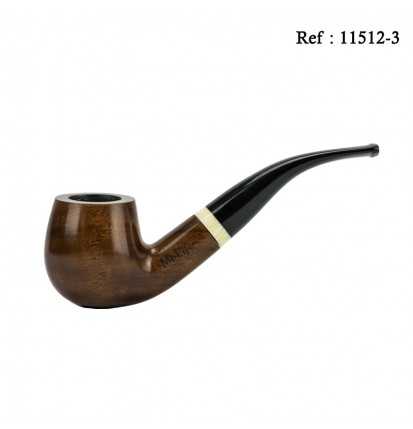 Pipe Mr Pipe Brun séquoia 9 mm Courbe,en coffret avec pied et étui