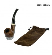 Pipe Mr Pipe Brun séquoia 9 mm Courbe,en coffret avec pied et étui