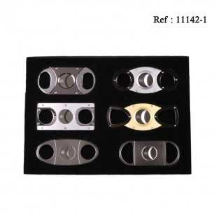 Cigar cutter metal assorted per 6 pcs in gift box