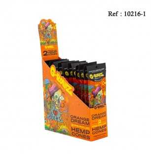 Cones pré-rouléCBD 0.42mg/g Orange Dream, sachet de 2, display de 12