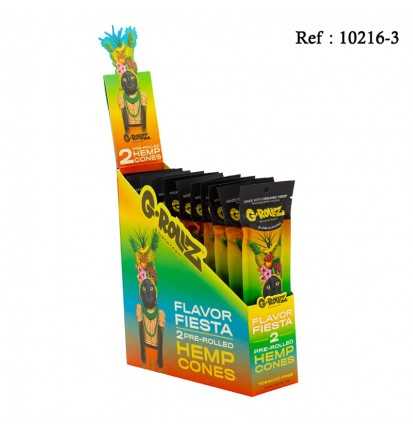 Cones pré-rouléCBD 0.42mg/g Flavor Fiesta, sachet de 2, display de 12