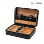 Travel Humidor Black leather for 4 cigars