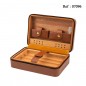 Travel Humidor Brown leather for 4 cigars