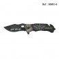 Couteau Don't Give Up Soldier 3D 8.9 cm Noir/vert,avec clip