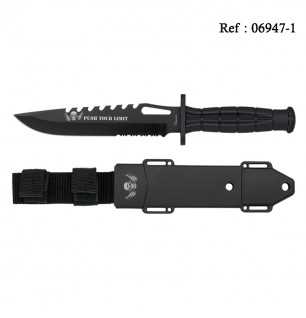 Knife tactique Push Your Limit Black 18 cm with case