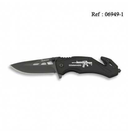 Knife tactique Commando Black 5.8 cm with clip