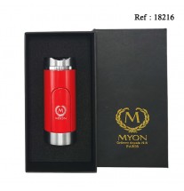 Briquet MYON BANDOL Triple Jet Rouge, avec emporte pièce