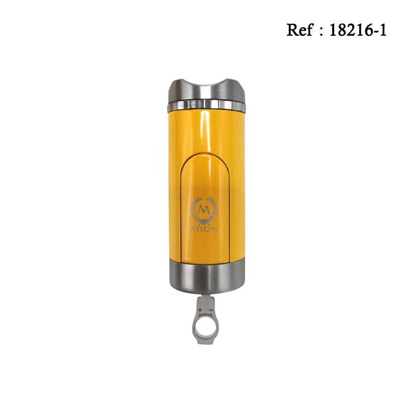 Briquet MYON BANDOL Triple Jet Jaune, avec emporte pièce