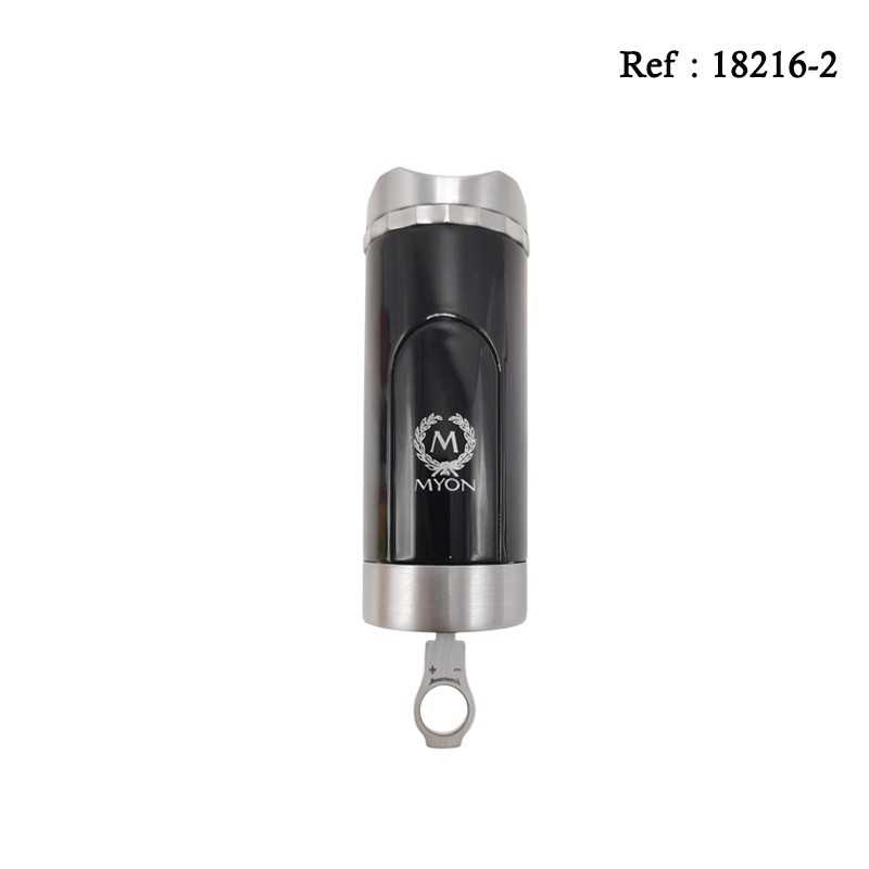 Briquet MYON BANDOL Triple Jet Noir, avec emporte pièce