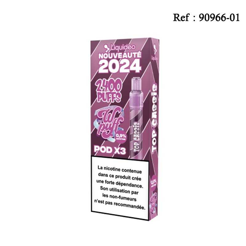 Starter Kit Top Cassis 1.7% WPuff Pods 2.0 (Batterie + 3 Pods) 2400puffs