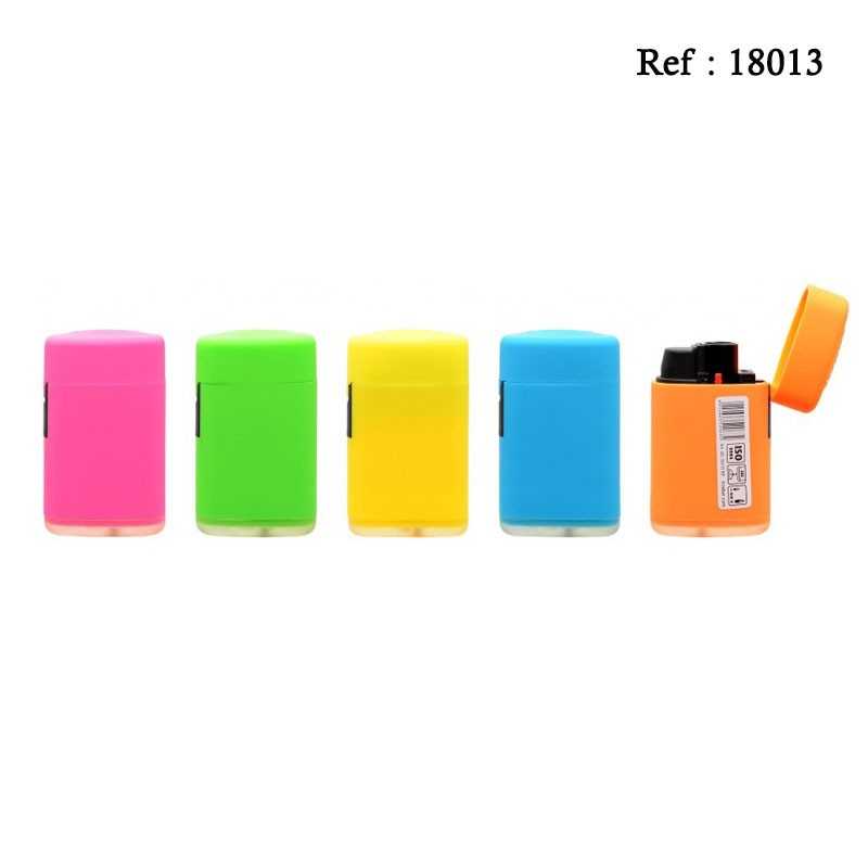 Briquet torche ATOMIC coloris néon gomme, display de 25