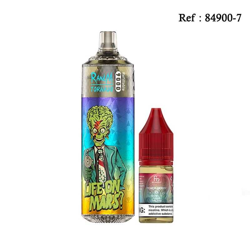 9K TORNADO RANDM Peach Berry 2% refillable