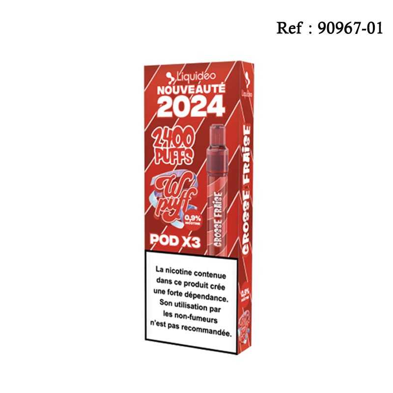 Starter Kit Grosse Fraise 1.7% WPuff Pods 2.0(Batterie+ 3 Pods) 2400puffs