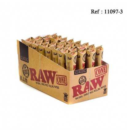 Cones RAW Pré-roulés Classic Kingsize, pack de 3*32