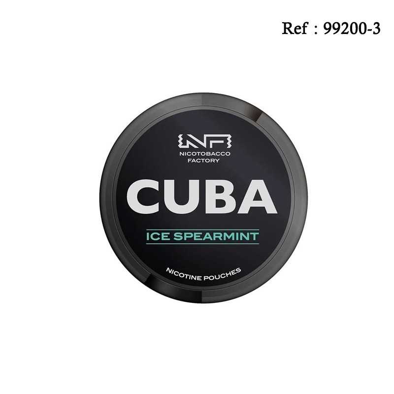 Boîte CUBA NICOTOBACCO FACTORY Ice Spearmint 50mg de 20 sachets de 13