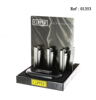 Briquet Pierre CLIPPER Metall Gradient, display de 12 assortis