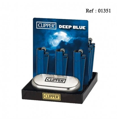 Briquet Pierre CLIPPER Deep Blue , display de 12 assortis