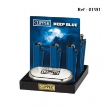 Briquet Pierre CLIPPER Deep Blue , display de 12 assortis