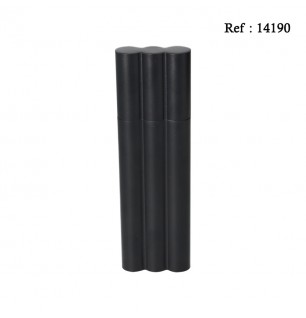 Cigae case for 2 pcs Black Mat with integrated hip Flask, 21 cm