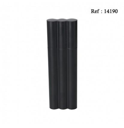 Etui à 2 cigares Noir Mat avec 1 Flasque intégrée, 21 cm