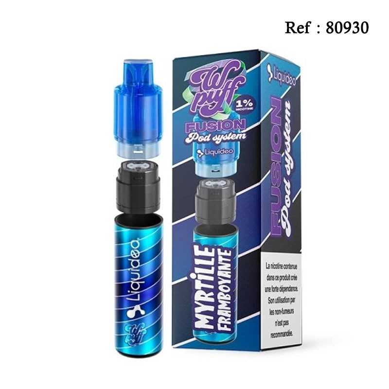 15K Wpuff Fusion Liquideo + recharge Myrtille Framboyante 20mg/mL