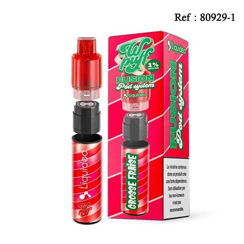 15K Wpuff Fusion Liquideo + recharge Grosse Fraise 10mg/mL