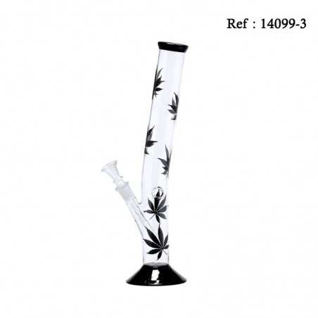Glass Bong Hemp Black 42 cm cm Ø 4.5cm