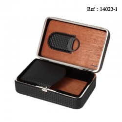 Cave de voyage diamond noir, avec coupe-cigare, 190 x125 x70
