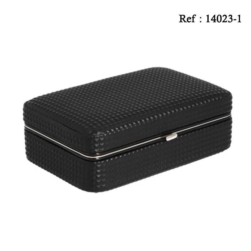 Black diamond travel humidor with cigar cutter 190 x 125 x 70 mm