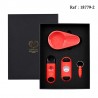 MYON cigar set Red astray, piercer and cigar cutters