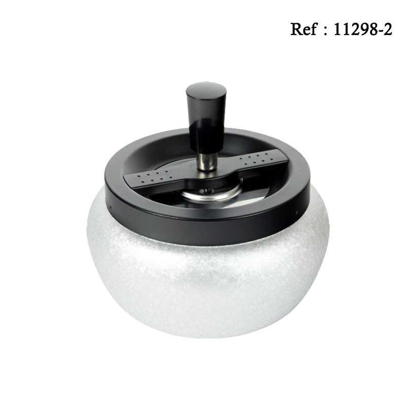 Cendrier poussoir Argent brillant Ø 13cm