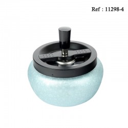 Cendrier poussoir Bleu clair brillant Ø 13cm