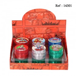 Grinder plastique Monkeyking, Ø 5 cm, 4 éléments, display de 12