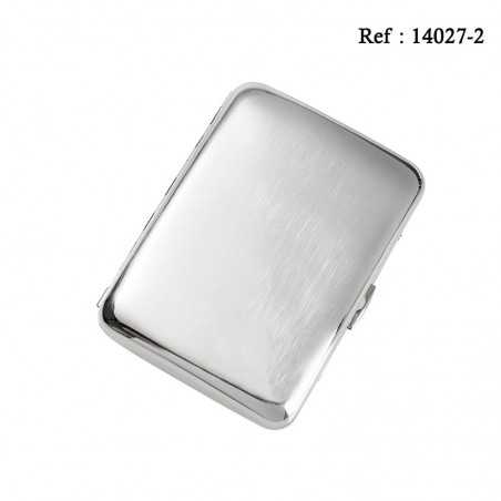 16-cigarette case, 85mm chrome brushed