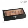 Black cigar humidor with glass, 150 cigars, 225 x 197 x 60