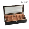 Black cigar humidor with glass, 150 cigars, 225 x 197 x 60