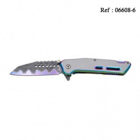Knife THIRD Steel 3D Damascus Rainbow 11.5cm, Stainless steel