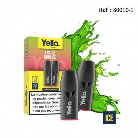 Pack 2 pods Fraise Kiwi 10mg/mL YELLO