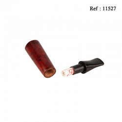 Fume cigarillo Bruyère orange/noir embout acrylique 11 mm