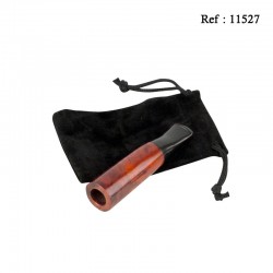 Cigarillo Holder briar wood Orange/black acrylic mouthpiece 11 mm