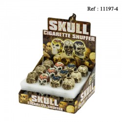cigarette extinguisher Resin Skull open assorted, display of 24 pcs