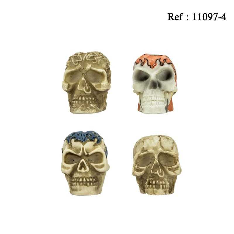 Etouffoirs Résine Tête de mort ass., display de 24pcs