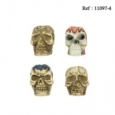 cigarette extinguisher Resin Skull open assorted, display of 24 pcs