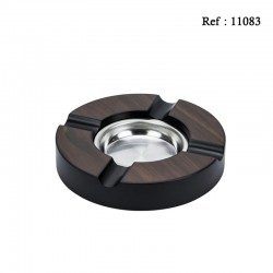 Cendrier à cigares rond Noyer mat 3 x 16cm