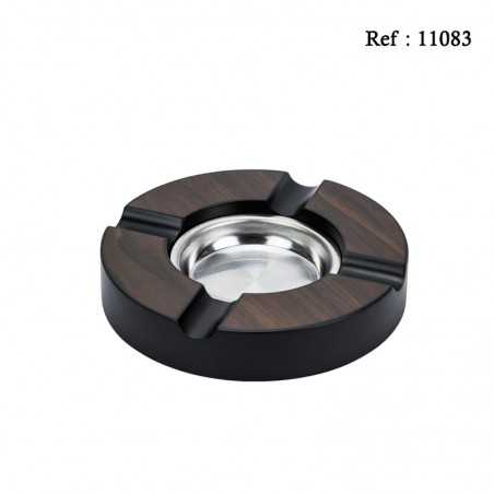 Cendrier à cigares rond Noyer mat 3 x 16cm