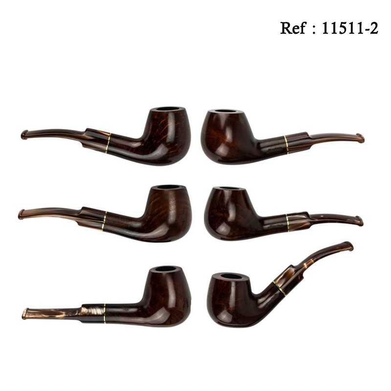 Pipe Jean Claude brown acrylic mouthpiece assort per 6 pcs