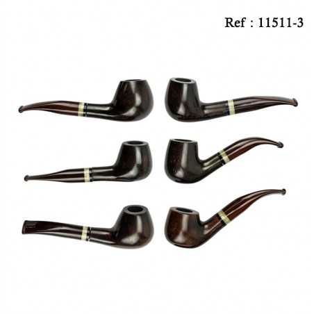 Pipe Jean Claude Marron foncé ass. embout acrylique, Lot de 6