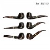 Pipe Jean Claude Marron foncé ass. embout acrylique, Lot de 6