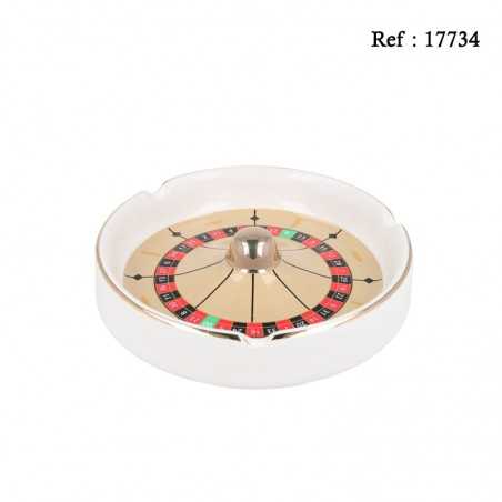 Cendrier Roulette Casino blanc